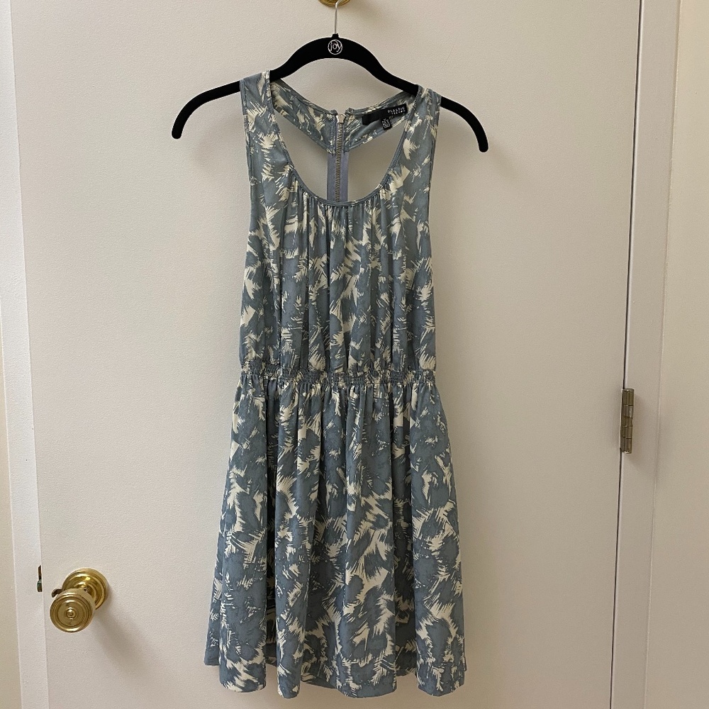 Plastic Island Smoky Blue & White Dress - Like New